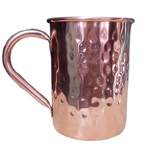 Pure <b>Copper</b> Hammered Water Mug | Traditional Drinking <b>Cup</b> Ayurvedic Tumbler Premium Beverage Glass Kitchen Barware Gift Dailyuse - Product Image 3