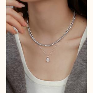 Collar de Perlas Redondas de Doble Capa, Estilo Simple y Moderno para Mujer, Cadena de Clavícula de Alta Gama, Elegante Cadena de Cuello en Capas - Product Image 2