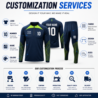 Ensemble de survêtement de football personnalisé unisexe pour adulte, haut à manches longues zippé et pantalon, tenue de sport chaude pour équipe de football 100% coton