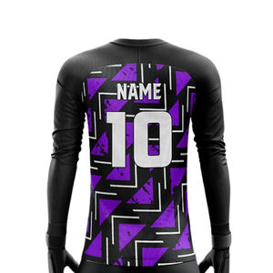 Camiseta de Portero con Gráfico de Laberinto Abstracto, Cuello Redondo, Manga Larga, Ecológica, Absorbe la Humedad, Secado Rápido, Poliéster, Fútbol - Product Image 4