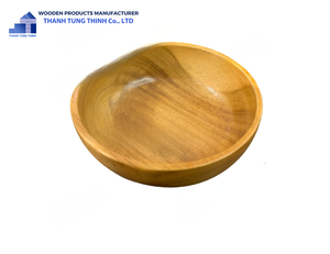 Bol en bois fait main, rond, pour le rangement dans la cuisine, finition bois naturel - Product Image 2
