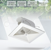 Ventilateur extracteur silencieux en plastique à fixation au plafond, avec couvercle en ABS facile à nettoyer, taux d'échange d'air élevé, pour usage résidentiel et commercial