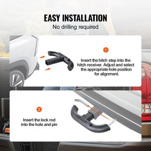 Robusto Supporto per Gancio di Traino in Acciaio da 2 Pollici con Capacità di Carico di 350 LBS, Protezione per Paraurti Posteriore con Blocco a Perno, Impressionanti Supporti per Gancio di Traino - Product Image 6
