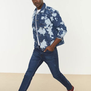 Veste en jean légère pour homme, taille régulière, style western tendance, denim vintage pour homme, hiver et automne - Product Image 4