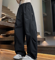 Pantalon décontracté surdimensionné pour homme, grande taille, respirant, ample, à jambes larges, pour activités de plein air, avec poches latérales zippées
