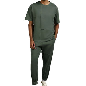 Conjunto deportivo informal de verano para hombre, de dos piezas, de alta calidad, de algodón, para adultos. - Product Image 1