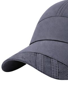 Men Dark Grey Mesh Panel Sports Cap Breathable Lightweight Adjustable Summer Running Training Outdoor Baseball Hat For Men Use - Product Image 5