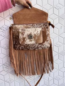 Sac à main en cuir à franges en fourrure de vachette de style occidental Bohème Gypsy Nouveau design avec sacs à franges en cuir de peau de cheveux - Product Image 3