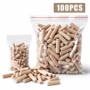 Chevilles en bois massif à extrémités biseautées et chevilles rainurées de précision, écologiques, durables, faciles à installer pour la maison et le bureau - Product Image 3