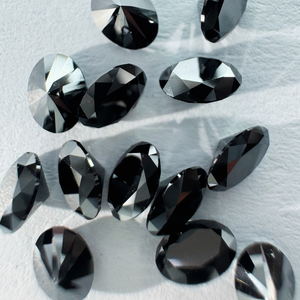 TIARAS JEWELS Diamant naturel fantaisie noir foncé ovale à facettes taille brillant 7mm*5mm, diamant en vrac de l'origine du Gujarat pour la fabrication de bracelets - Product Image 1