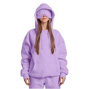 Sweat-shirt personnalisé épais pour le voyage en avion, en polaire brossée douce, avec masque pour les yeux intégré, confortable - Product Image 5