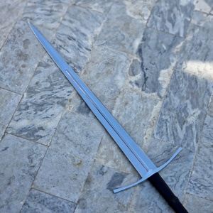 Stainless Steel Straight Edge <b>Sword</b> With Black Handle And <b>Silver</b> Guard 0.6mm Blade Thickness Industrial Grade - Product Image 3