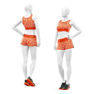 Women's Custom Sublimation Sports Bra Shorts 2 Piece Gym Fitness Set Yoga Training Activewear OEM ODM Manufacturer - Product Image 3