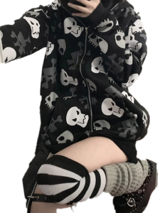 Custom Oversized <b>Zip</b> Up Hoodie Print <b>Full</b> <b>Zip</b> <b>Sweatshirt</b> Heavyweight Unisex Y2K Streetwear Jacket <b>Sweatshirt</b> - Product Image 4