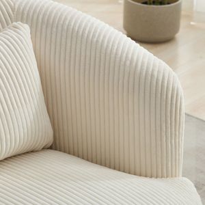 Poltrona Girevole a 360° in Velluto a Coste da 87 cm, Morbida Poltrona da Lettura per Club o Salotto a L Circolare - Product Image 6