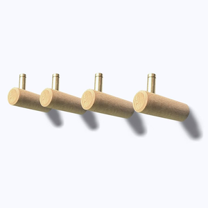 Perchero de madera y gancho para ropa, diseño moderno, hecho a mano, decoración para el hogar - Product Image 4
