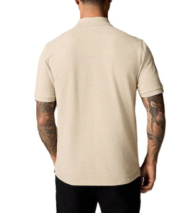 Chemise pour homme en polyester/coton tricoté à manches courtes, motif géométrique, respirante, décontractée, vert clair, logo personnalisé, durable - Product Image 2