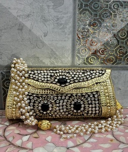 Stone Resin <b>Bags</b> & Kundan Resin <b>Clutch</b> Designer Shoulder Fashion Women Lady <b>Bags</b> <b>Green</b> Marble - Product Image 1