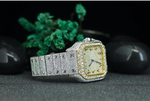 Luxury Iced Out <b>Square</b> <b>Men</b>’s Quartz <b>Watch</b> | Stainless Steel Hip Hop Diamond Bust Down Wristwatch Wholesale - Product Image 6