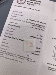 Diamant rose fantaisie de laboratoire CVD taille Radiant 1,53 ct, certifié IGI, clarté VVS, diamant non monté pour bijoux - CONCEPTION - Product Image 4