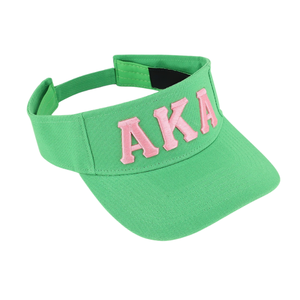 AKA Green Letters Visor <b>Hat</b> Green Color Embroidered Adjustable Sun Visor <b>Cap</b> Unisex Sports Golf Tennis <b>Hat</b> - Product Image 4