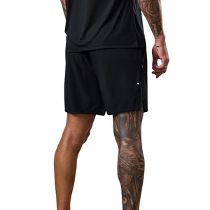 Shorts d'entraînement en mesh noir pour hommes, taille élastique, pour la gym, la course à pied, vêtements de sport légers, shorts de sport pour hommes - Product Image 2