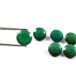 Lote al por mayor de piedras preciosas sueltas de ónix verde natural de 6x6 mm, talladas y facetadas, calibradas, para la fabricación de joyas, calidad AAA++, certificadas por terceros. - Product Image 2