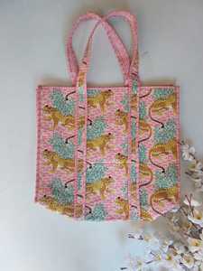 Bolsa de Mano de Algodón Acolchado, Bolsa de Compras Reutilizable Ecológica, Bolsa de Transporte de Algodón Hecha a Mano, Bolsa de Regalo Personalizada - Product Image 2