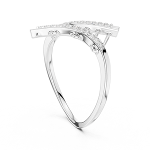 Bague tendance en diamant de laboratoire taille brillant, plaqué rhodium, or blanc 18 carats, pour fiançailles, mariage, fête, cadeau, usage quotidien, glamour - Product Image 2