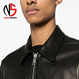 Chaqueta de Cuero de Oveja Negra Personalizada OEM para Hombre, Último Modelo, Corte Ajustado, Chaqueta Larga de Invierno, Fabricada en Fábrica a Precio Razonable 2026 - Product Image 4