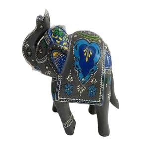 Eco-Friendly Custom Shaped Wooden <b>Elephant</b> Statue Home <b>Decorative</b> Accessory with Freestanding Feature Hand Painted Artwork - Product Image 1