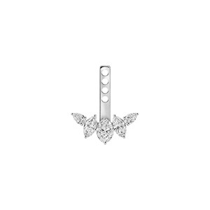 Boucles d'oreilles à grappe de diamants, taille ovale, marquise, poire, diamants de laboratoire, style moderne classique, pour usage quotidien, en or massif 14K 18K - Product Image 5