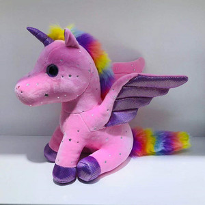 Peluche de Unicornio Rosa Personalizado con Pelo Arcoíris y Alas, Temática de Halloween, 31cm-50cm, para Unisex de 0 a 24 Meses - Product Image 1
