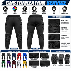 Custom Sublimated Soccer Goalkeeper <b>Padded</b> Pants Protective Football Goalie Training <b>Trousers</b> OEM ODM Private Label Teamwear - Product Image 4