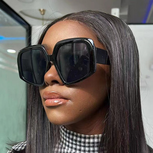JS97121 New Fashion Retro Sun Glasses Ladies Modern tide Shades Design Custom Irregular Oversize <b>Frame</b> Sunglasses - Product Image 2