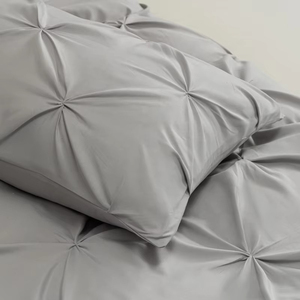 Juego de Funda Nórdica Acolchada Moderna de 4 Piezas, Juego de Ropa de Cama Gris de Poliéster 400TC, Lavable a Máquina, para Uso en Todas las Estaciones - Product Image 3