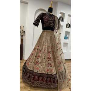 ชุดสตรีออกแบบโดยดีไซเนอร์ lehenga choli ประดับด้วยงาน dori sequence Thread - Product Image 1