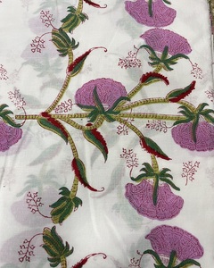 Tela Estampada con Flores Rosas, Arte Indio, Estampado a Mano, 100% Algodón, Decoración para el Hogar, Mejor Precio - Product Image 2