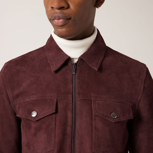 Hot Selling <b>Suede</b> <b>Leather</b> <b>Jacket</b> Casual Winter Stand Front Eco-Friendly Durable Comfortable Construction Suitable for Daily - Product Image 3