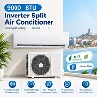 Climatiseur mural split à pompe à chaleur Inverter R32 9000 BTU pour chambre premium, avec fonctions de refroidissement et de chauffage