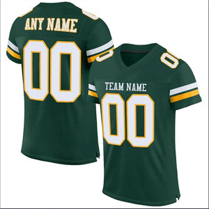 Maillot de football américain personnalisé vert à col en V Econex Sports, manches courtes, impression sublimée, nom de l'équipe 00, vêtements pour hommes adultes, 100% coton - Product Image 1