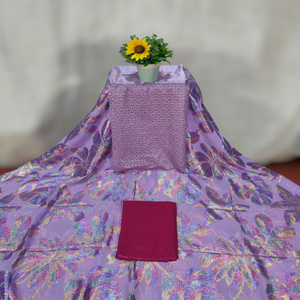 Nueva Llegada, Tela Chifón Fransawi Dirac Somalí de Primera Calidad, Jacquard Liso con Patrón Abstracto, Base Arcoíris, Vestido Ligero - Product Image 1