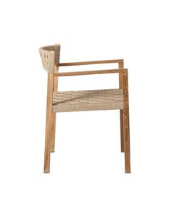 Chaise de salle à manger minimaliste en teck massif avec assise en corde naturelle – Style nordique, mobilier pour restaurant, café, hôtel - Product Image 4