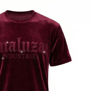 Camiseta Casual de Moda Urbana Hip Hop con Pedrería y Terciopelo Estilo Gótico Europeo MALUZA INDUSTRIES - Product Image 2