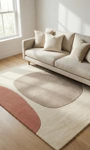 Modern <b>Abstract</b> Geometric Wool Anti-Slip Area Rug Soft Hand Tufted for Living Room Bedroom Minimalist Home Decor - Product Image 6