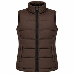 Gilet matelassé respirant personnalisé pour homme, col montant, fermeture éclair, rembourré en polyester/nylon, couleur unie, vêtement d'extérieur d'hiver sans manches - Product Image 1