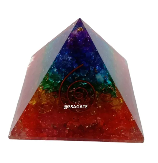 Удивительная горячая Распродажа семь чакра оргонитовая Пирамида энергетические целебные кристаллы и камни ЭМФ Защитная Пирамида