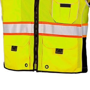 Chaleco de Seguridad Industrial de Alta Visibilidad, Reflectante, con Bolsillos, para Trabajo de Construcción, Servicio OEM, Superventas - Product Image 4