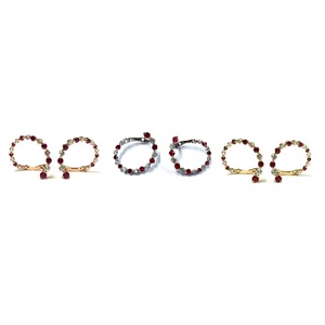 Fête des Mères Anniversaire Simple Griffe Ensemble 18k Or Blanc Haute Qualité Diamant Gemme Pierre Rubis Rouge Bijoux Boucles D'oreilles pour Femmes - Product Image 4