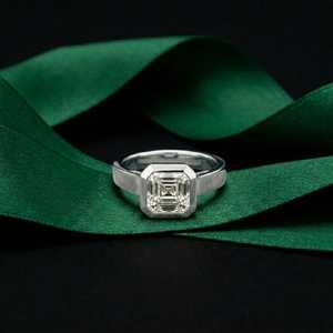 Anillo de Compromiso Clásico con Diamante de Corte Asscher de 1.00CT para Hombre, Cultivado en Laboratorio, Oro Sólido de 14K, Joyería Fina para Boda, Regalo para Amigos - Product Image 6